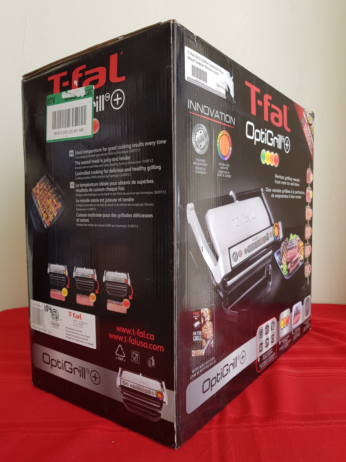 Parrilla eléctrica doble OptiGrill+ - T-fal (Nuevo, caja abierta)