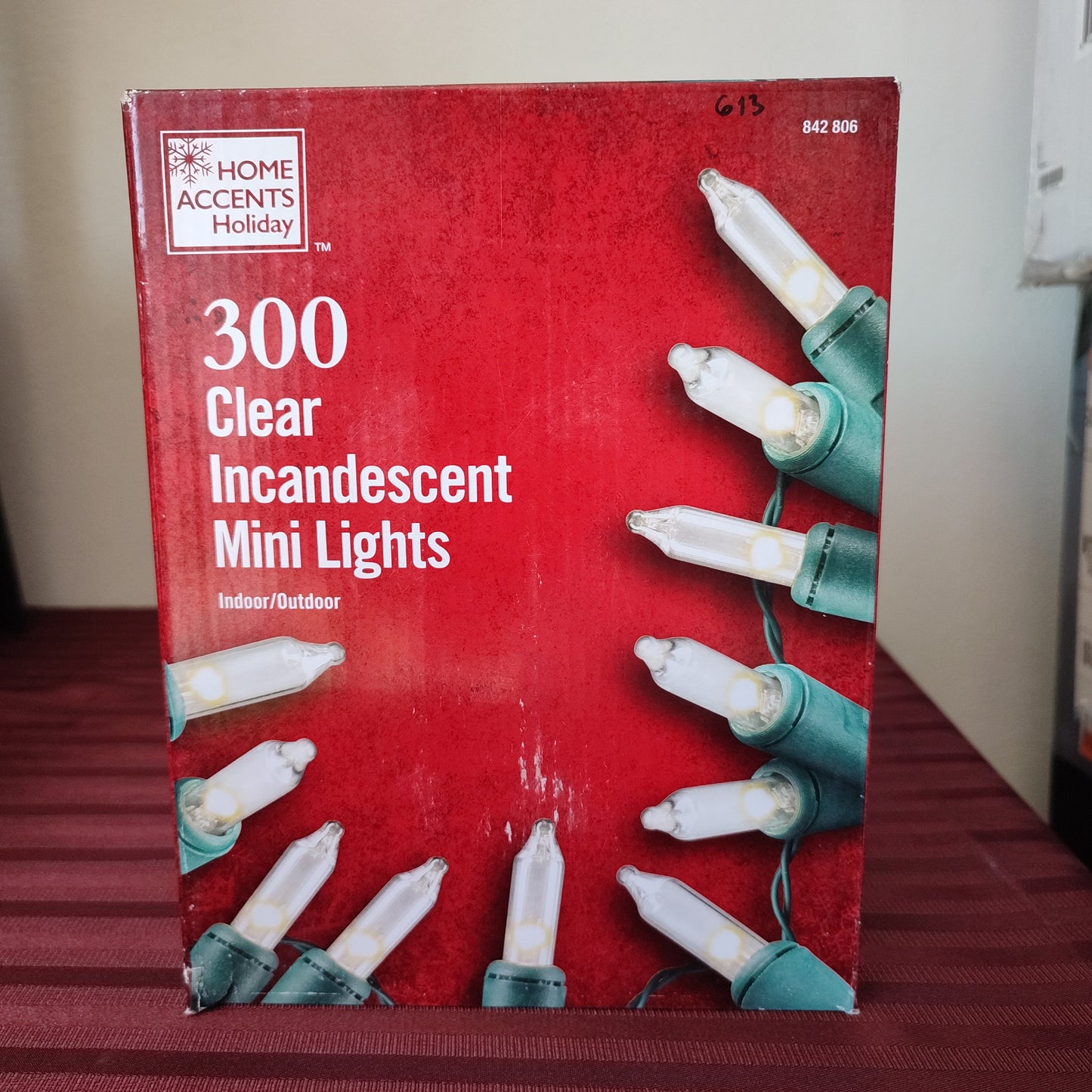 Serie de 300 luces navideñas incandescentes color blanco - Home Accents Holiday (Nuevo, caja abierta)