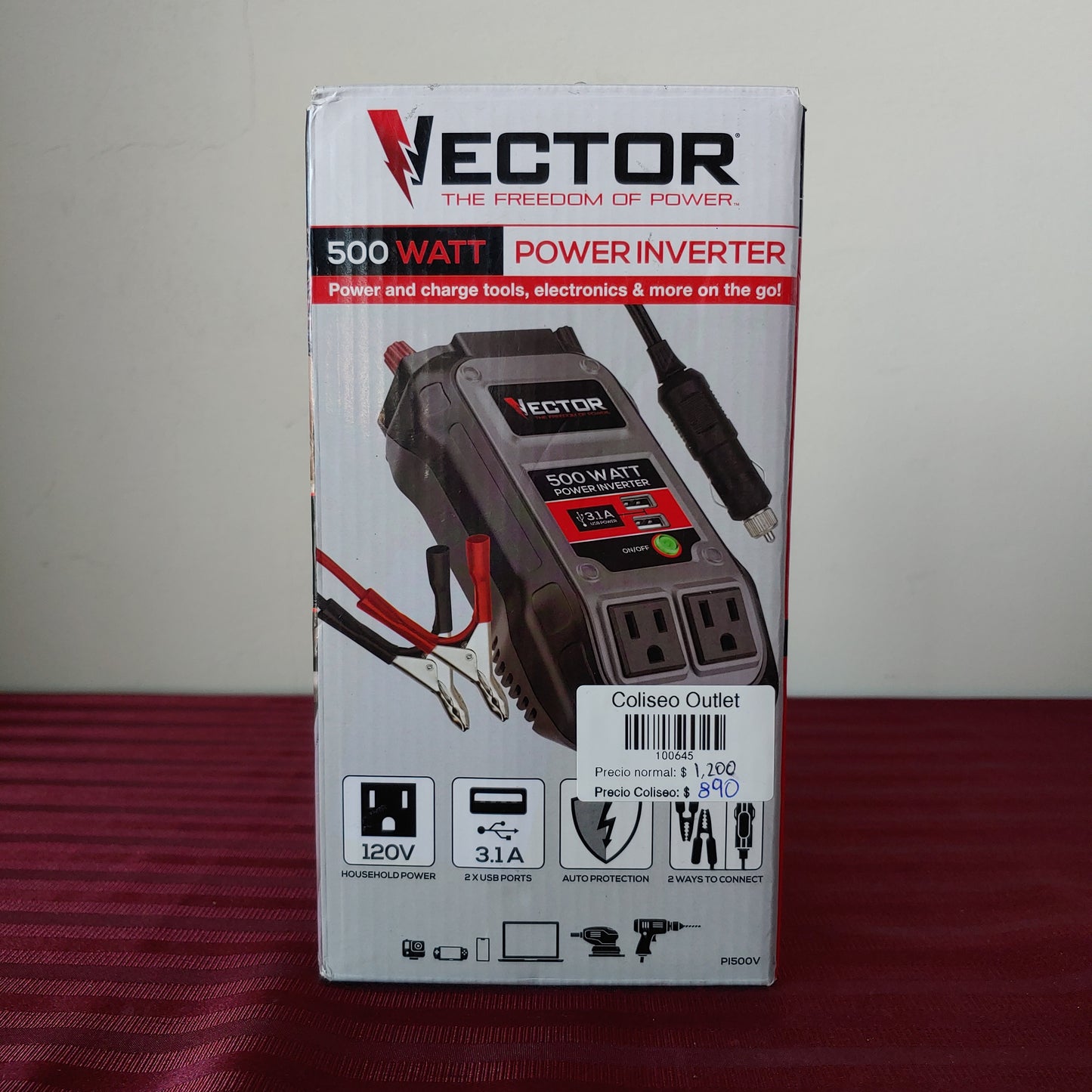 Inversor de corriente de 500 W - Vector (Nuevo, caja abierta)