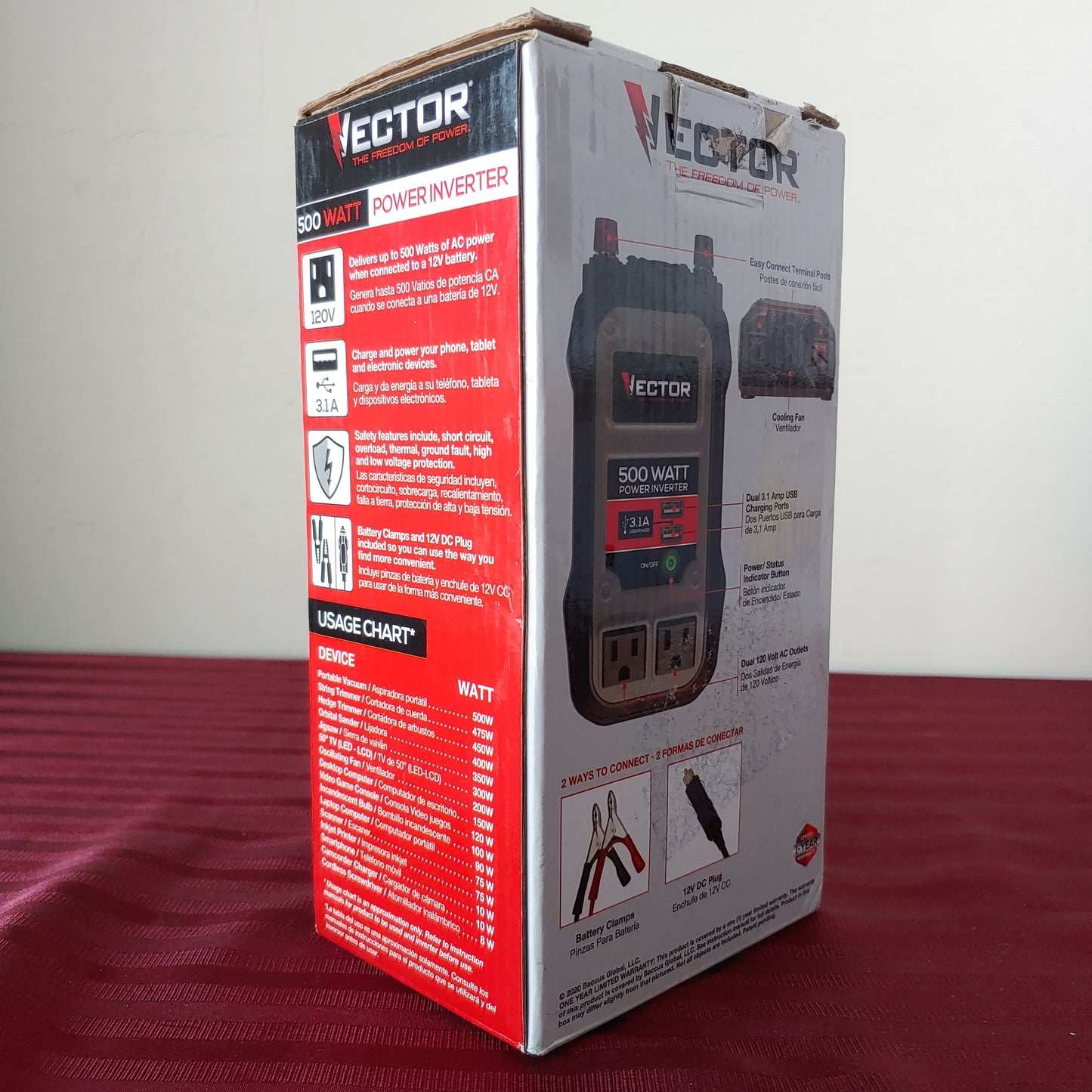 Inversor de corriente de 500 W - Vector (Nuevo, caja abierta)