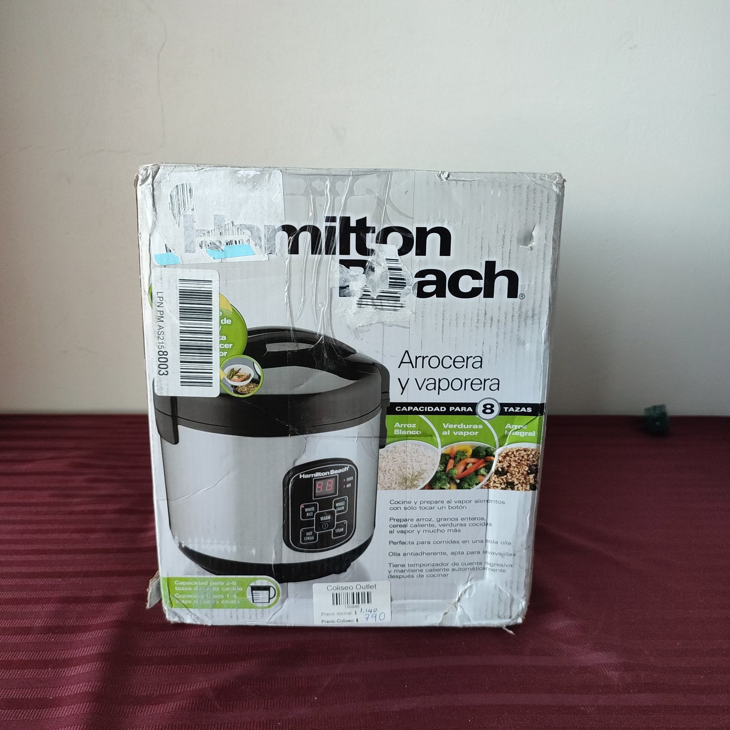 Arrocera digital multifuncional de 8 tazas cocidas - Hamilton Beach (Nuevo, pequeño detalle estético)
