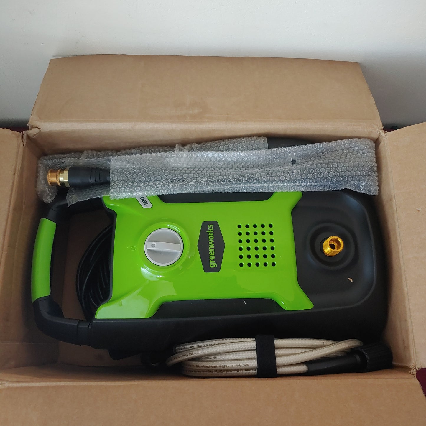 Hidrolavadora de alta presión de 1600 PSI - Greenworks (Nuevo, caja abierta)