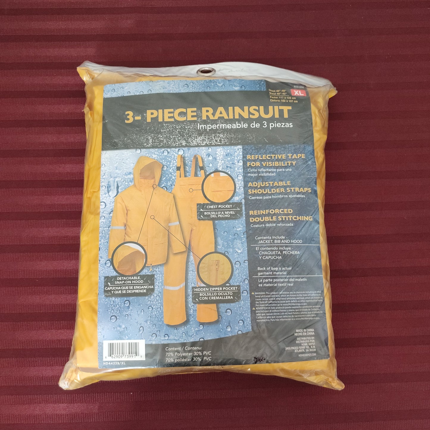 Impermeable de 3 piezas varias tallas (Nuevo)