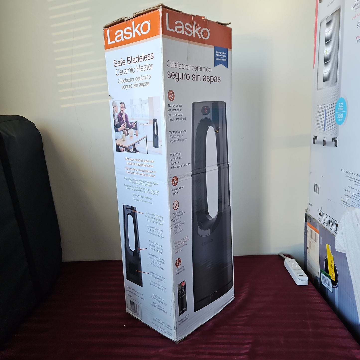 Calefactor cerámico eléctrico seguro sin aspas color negro - Lasko (Nuevo, falta control remoto)