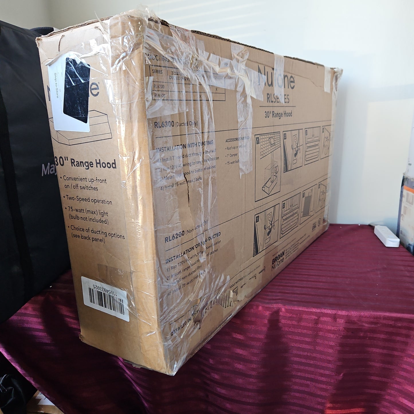 Campana de cocina de 30" con extractor y luz para ducto - NuTone (Nuevo, caja abierta)