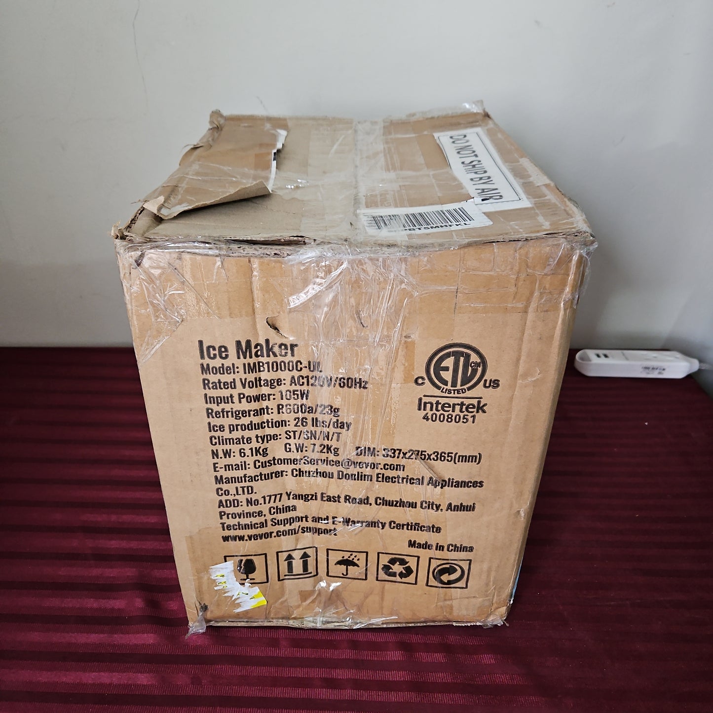 Máquina de hielo portátil capacidad 12 kg - Vevor (Nuevo, caja abierta)