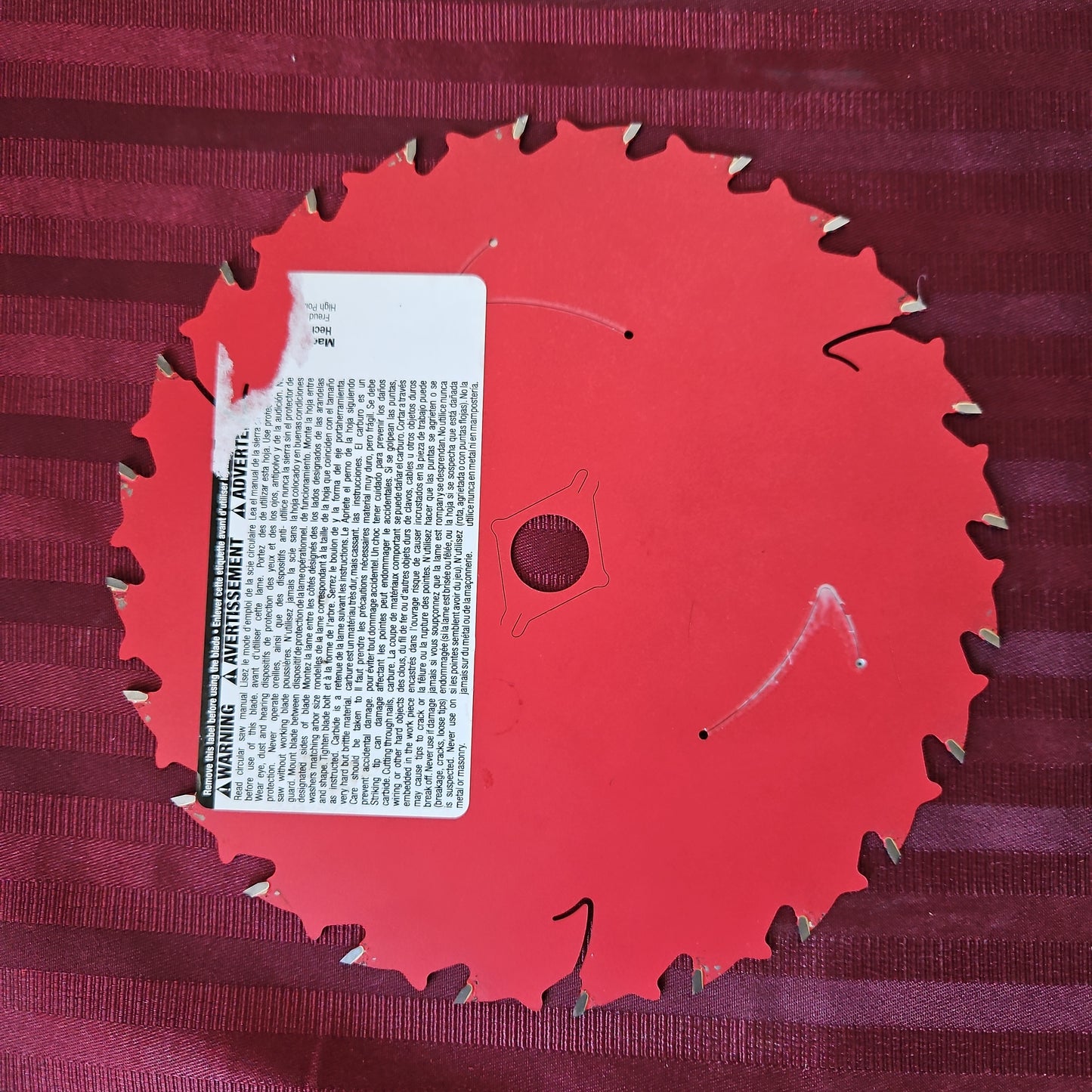 Disco 7 1/4" de corte para madera con 24 dientes para sierra circular - Diablo (Nuevo, sin empaque)
