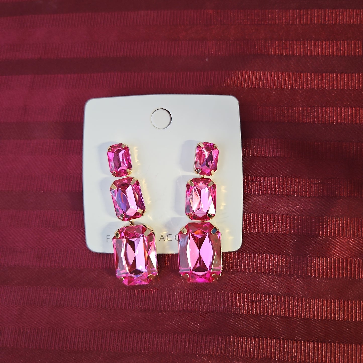 Aretes de noche color rosa (Nuevo)