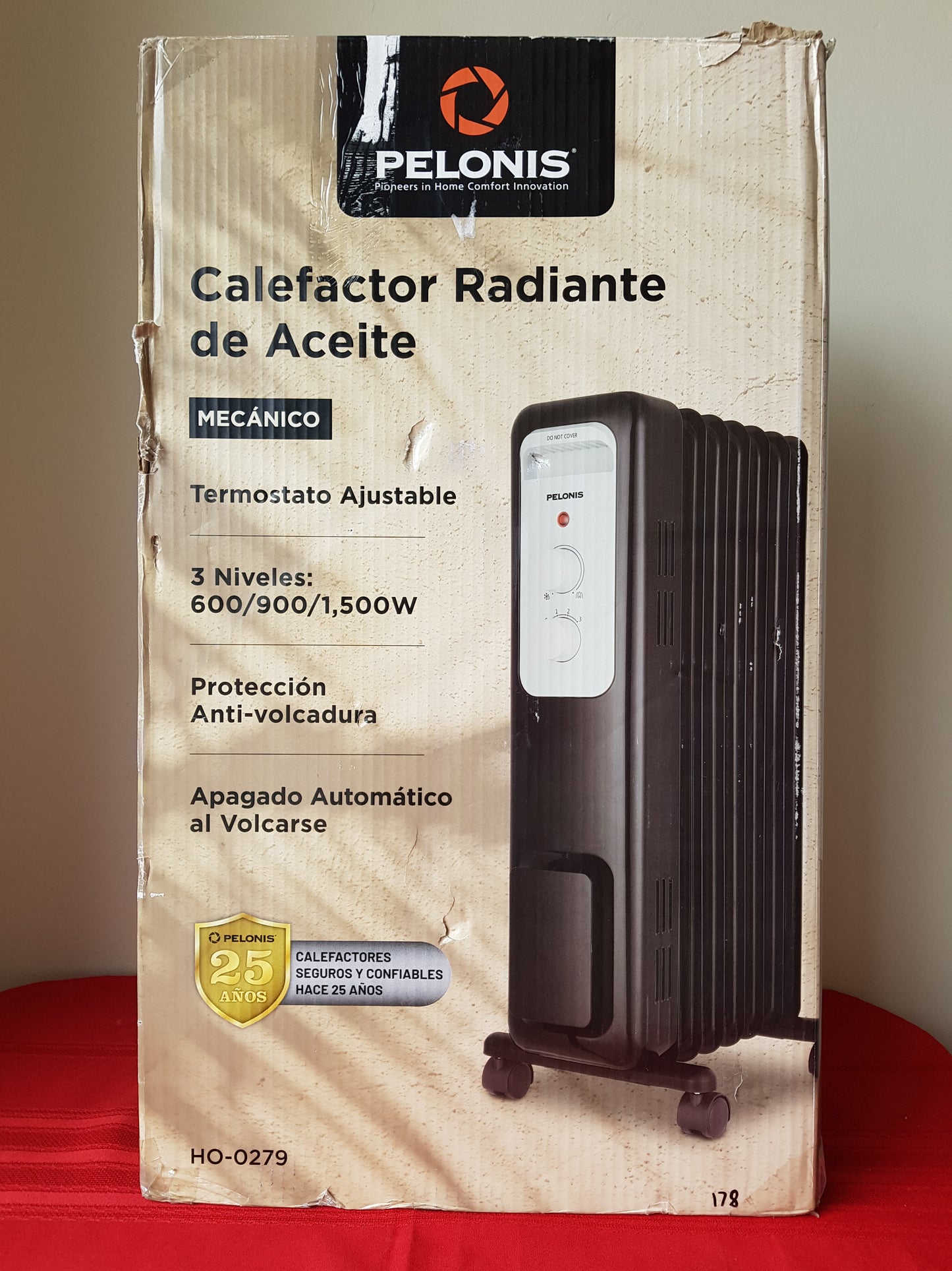 Calefactor radiante de aceite - Pelonis (Nuevo, caja abierta)