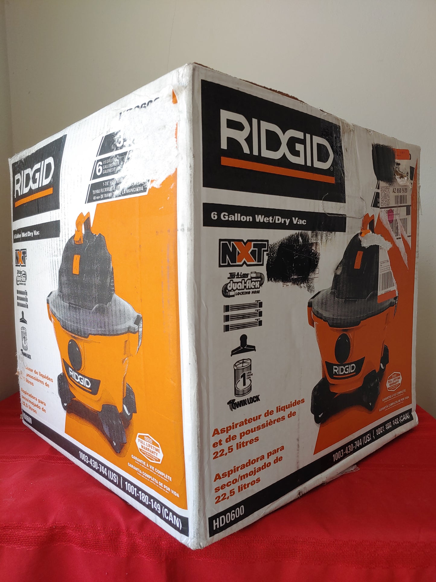 Aspiradora para seco/mojado 3.5 HP de 22.5 litros - Ridgid (Nuevo, caja abierta)