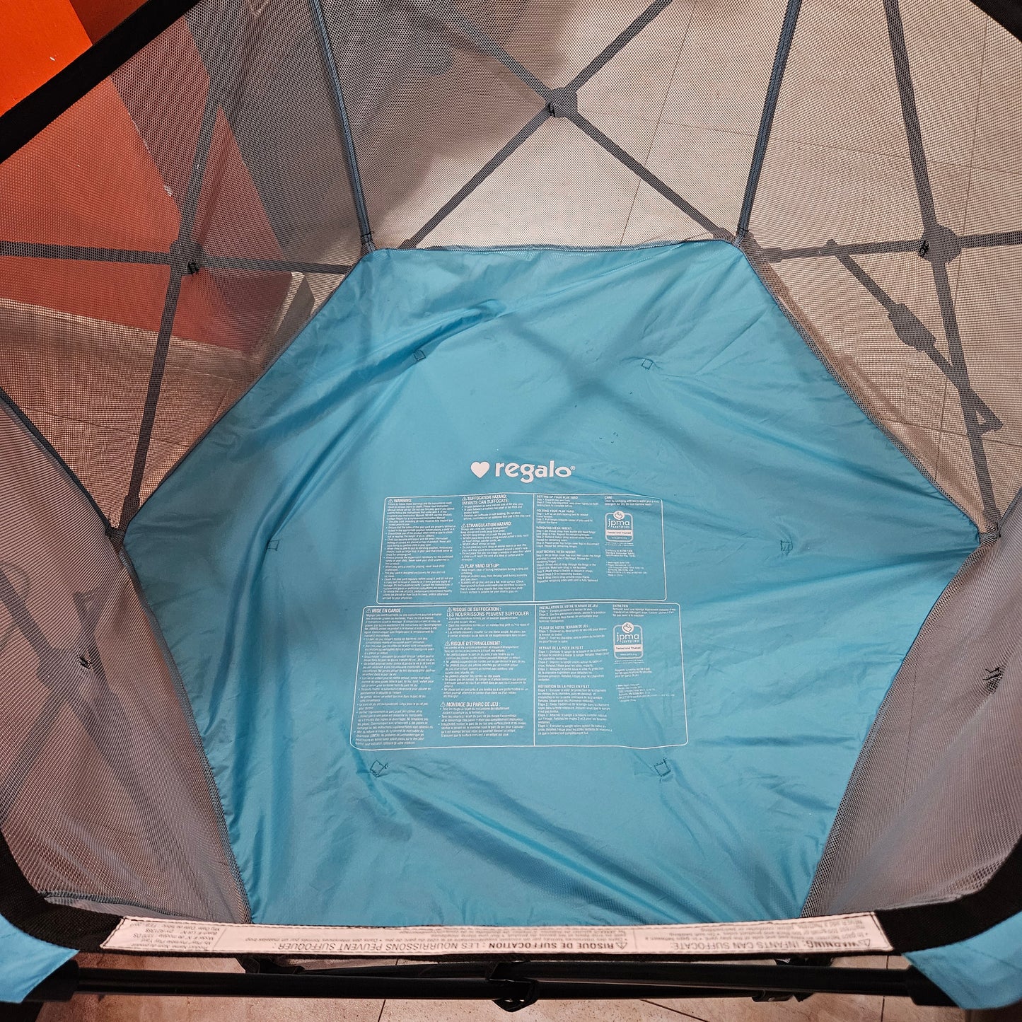 Corral portátil lavable para niños color aqua - Regalo My Play (Seminuevo, un solo uso)