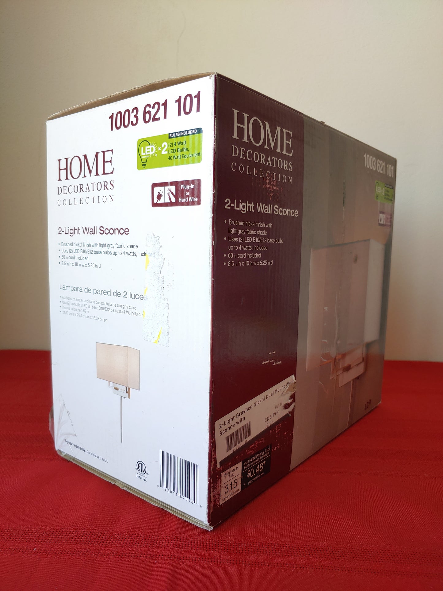 Lámpara de pared de 2 luces - Home Decorators Collection (Nuevo, caja abierta)