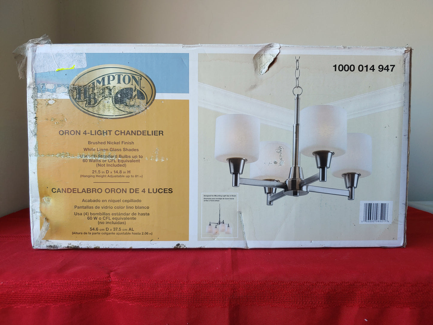 Candelabro de 4 luces - Hampton Bay Oron (Nuevo, caja abierta)