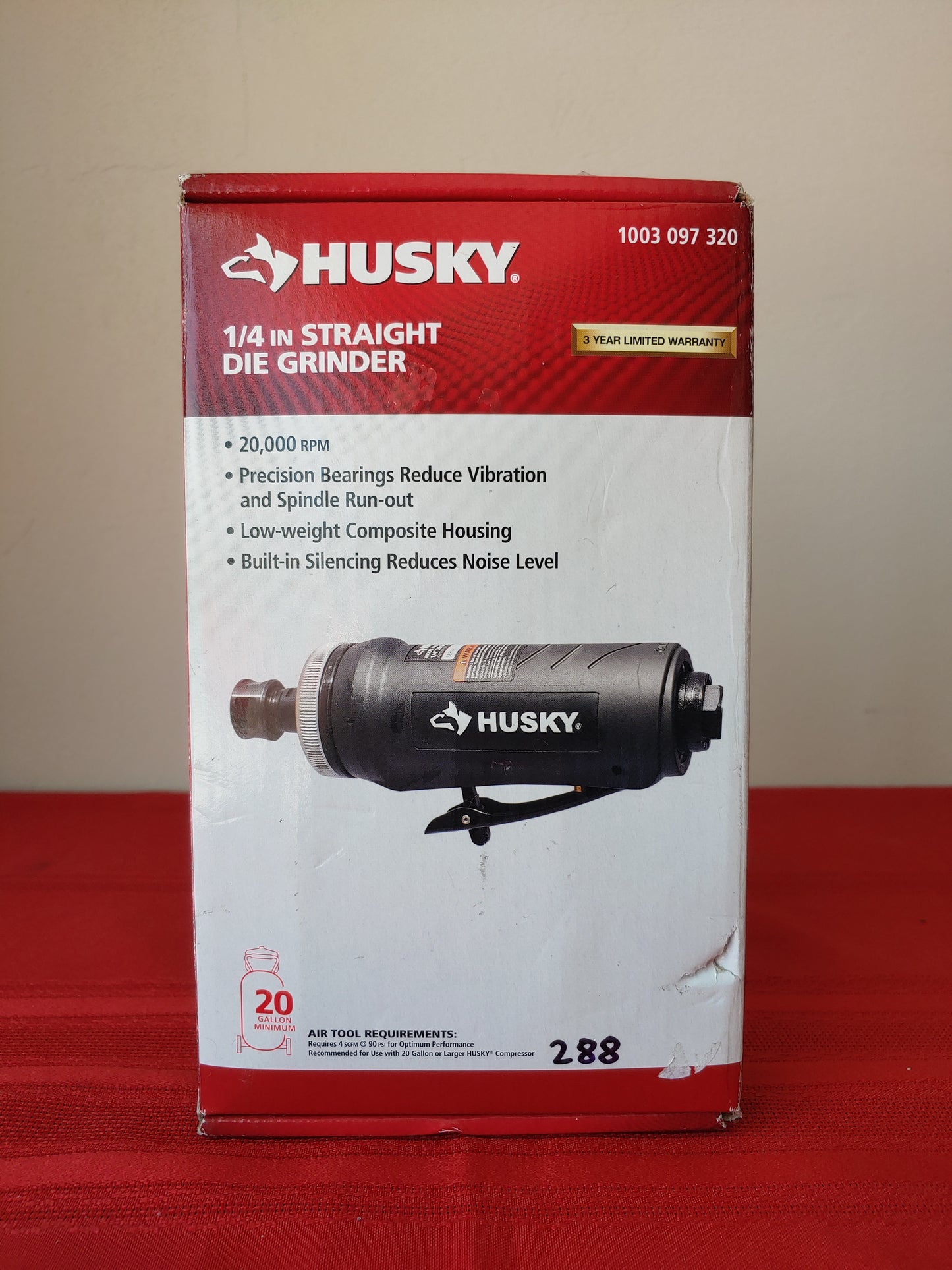 Esmeriladora neumática recta 1/4" - Husky (Nuevo, caja abierta)