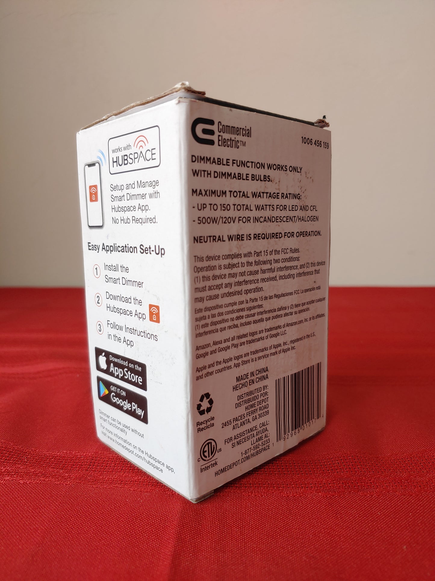 Dimmer inteligente con sensor de movimiento - Commercial Electric (Nuevo, caja abierta)