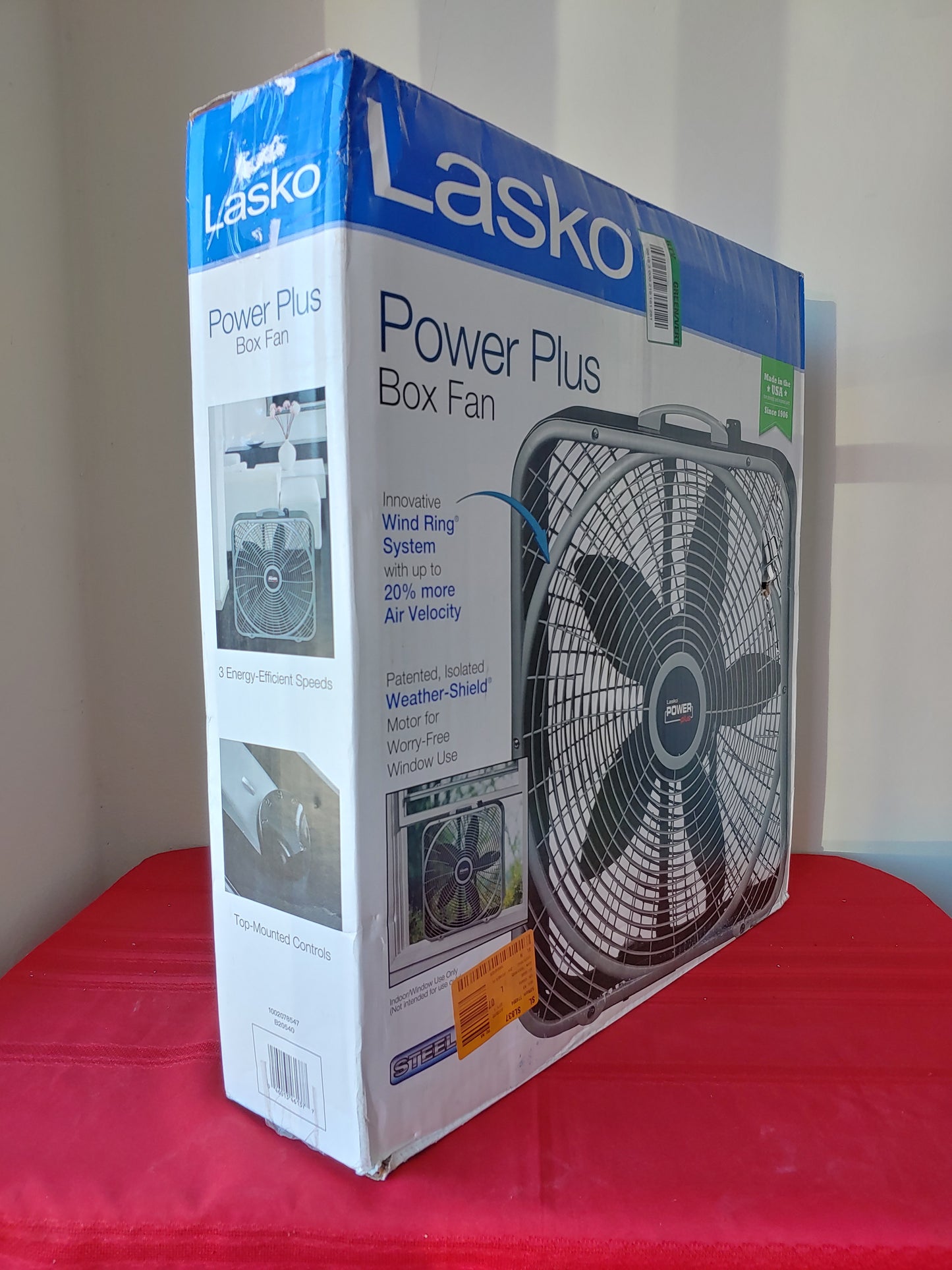 Ventilador de caja de circulación de aire 20" - Lasko Power Plus (Nuevo, caja abierta)