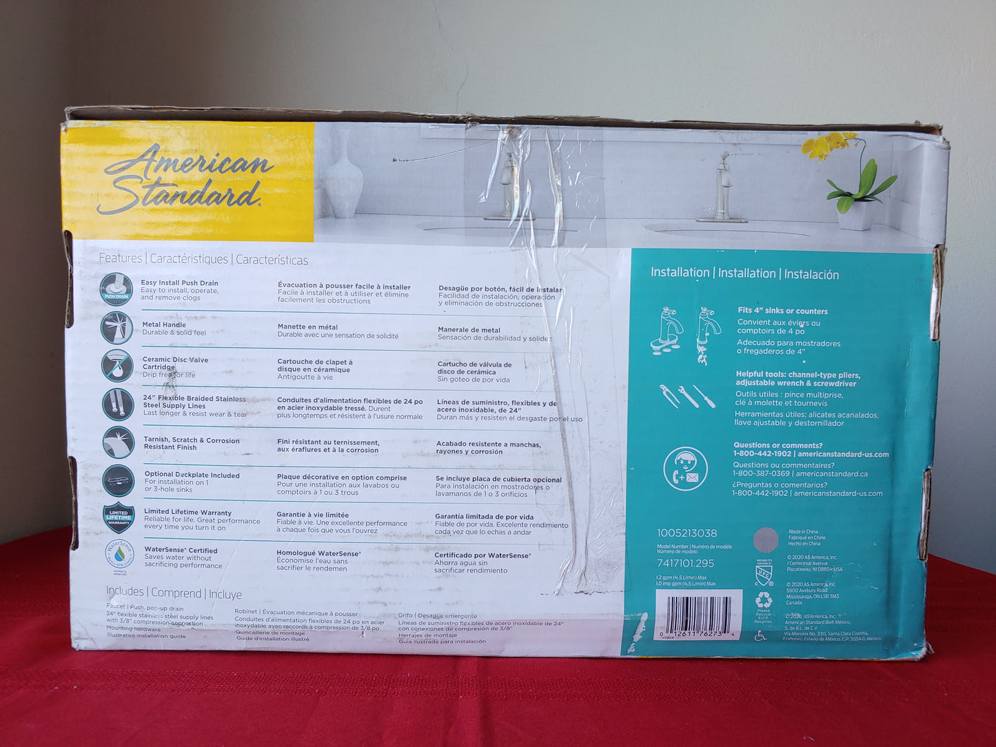 Llave mezcladora para lavabo - American Standard Rumson (Nuevo, caja abierta)