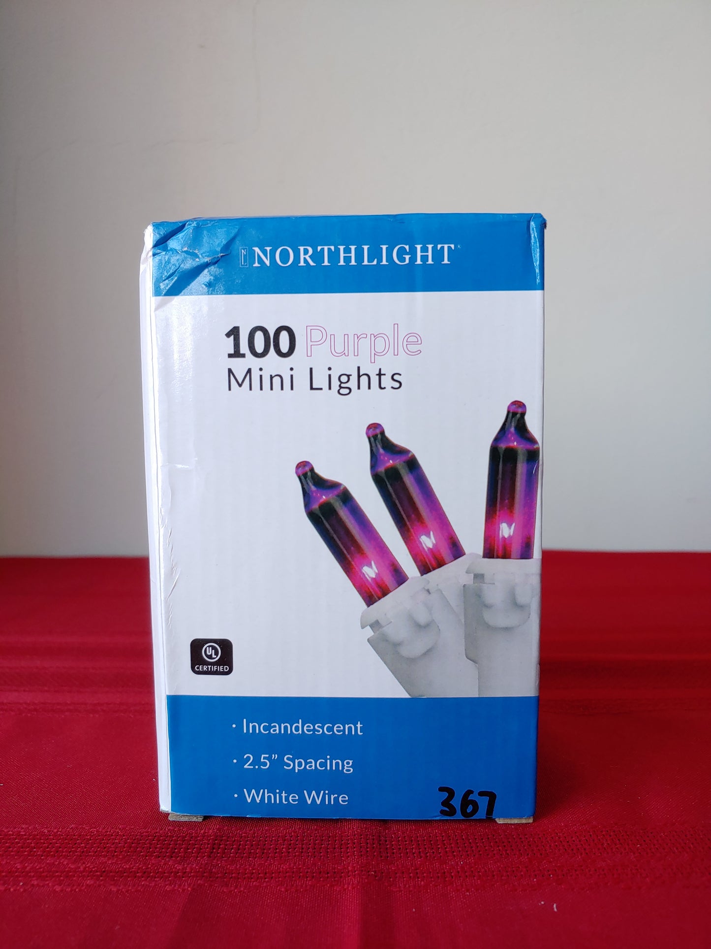 Serie de 100 luces navideñas incandescentes color morado - Home Accents Holiday (Nuevo, caja abierta)