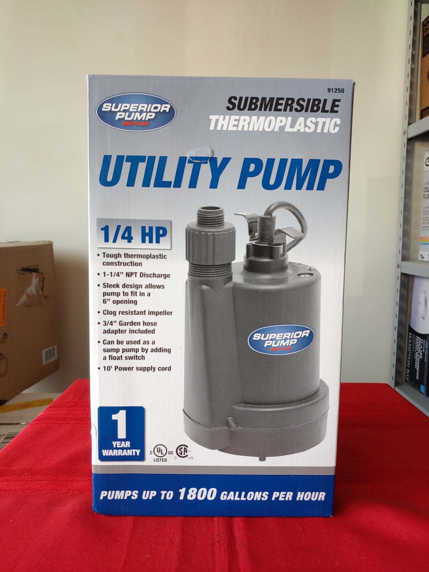 Bomba sumergible portátil de uso general 1/4 HP - Superior Pump (Nuevo, caja abierta)