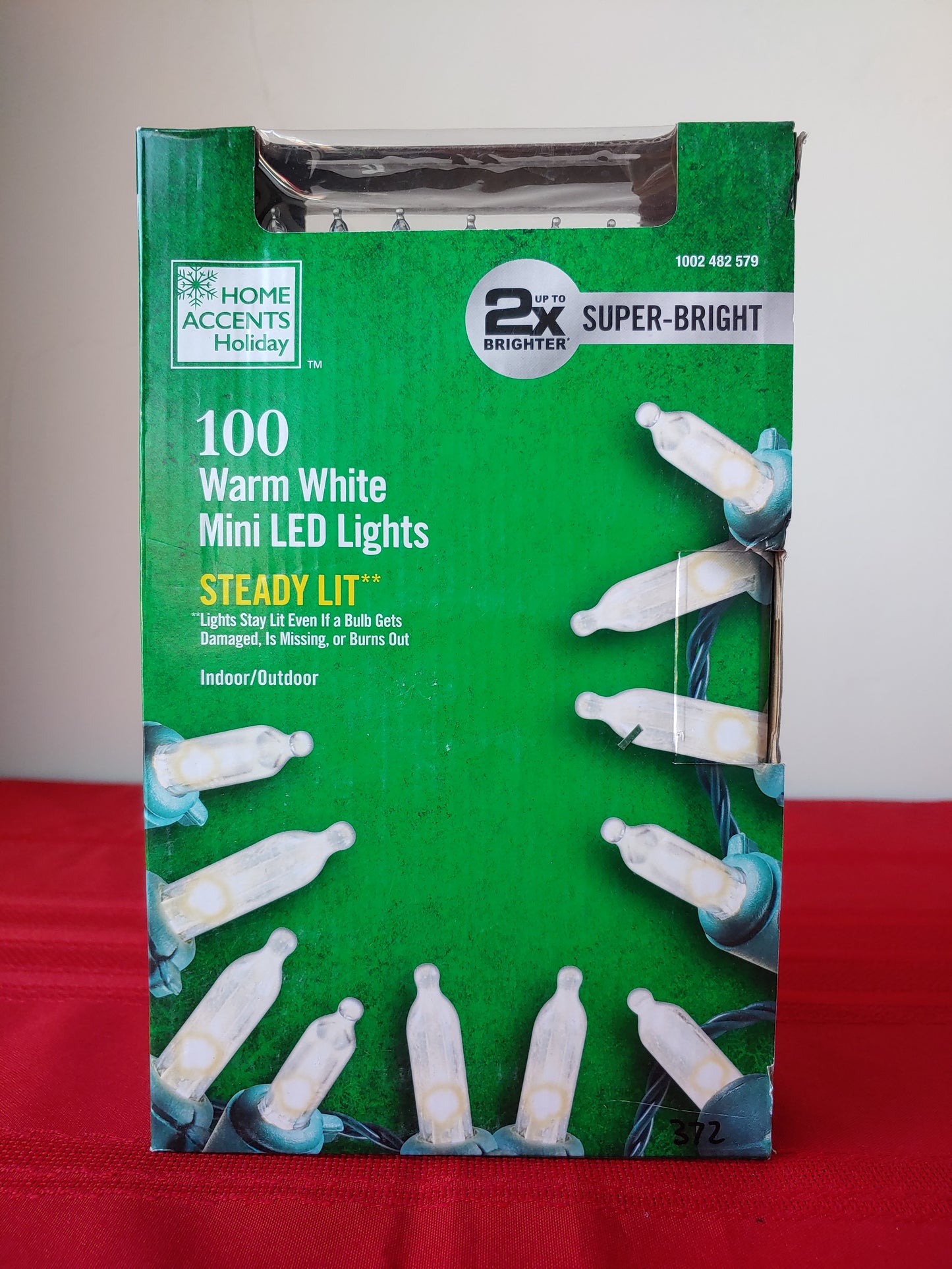 Serie de 100 luces navideñas LED Steady Lit color blanco cálido - Home Accents Holiday (Nuevo, caja abierta)