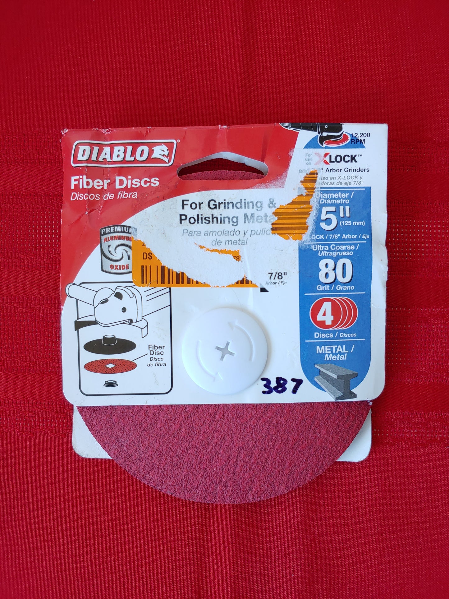 Paquete de 4 discos de lija 5" grano 80 - Diablo (Nuevo)