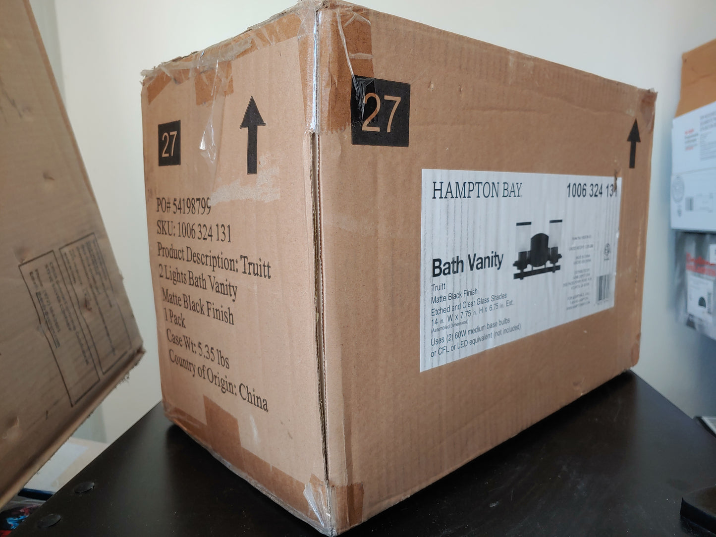 Lámpara de tocador de 2 luces - Hampton Bay Truitt (Nuevo, caja abierta)