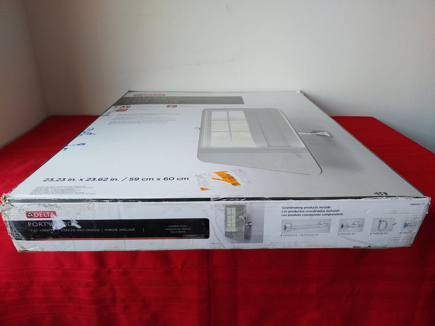Espejo para baño inclinable con acabado cromado - Delta Portwood (Nuevo, caja abierta)