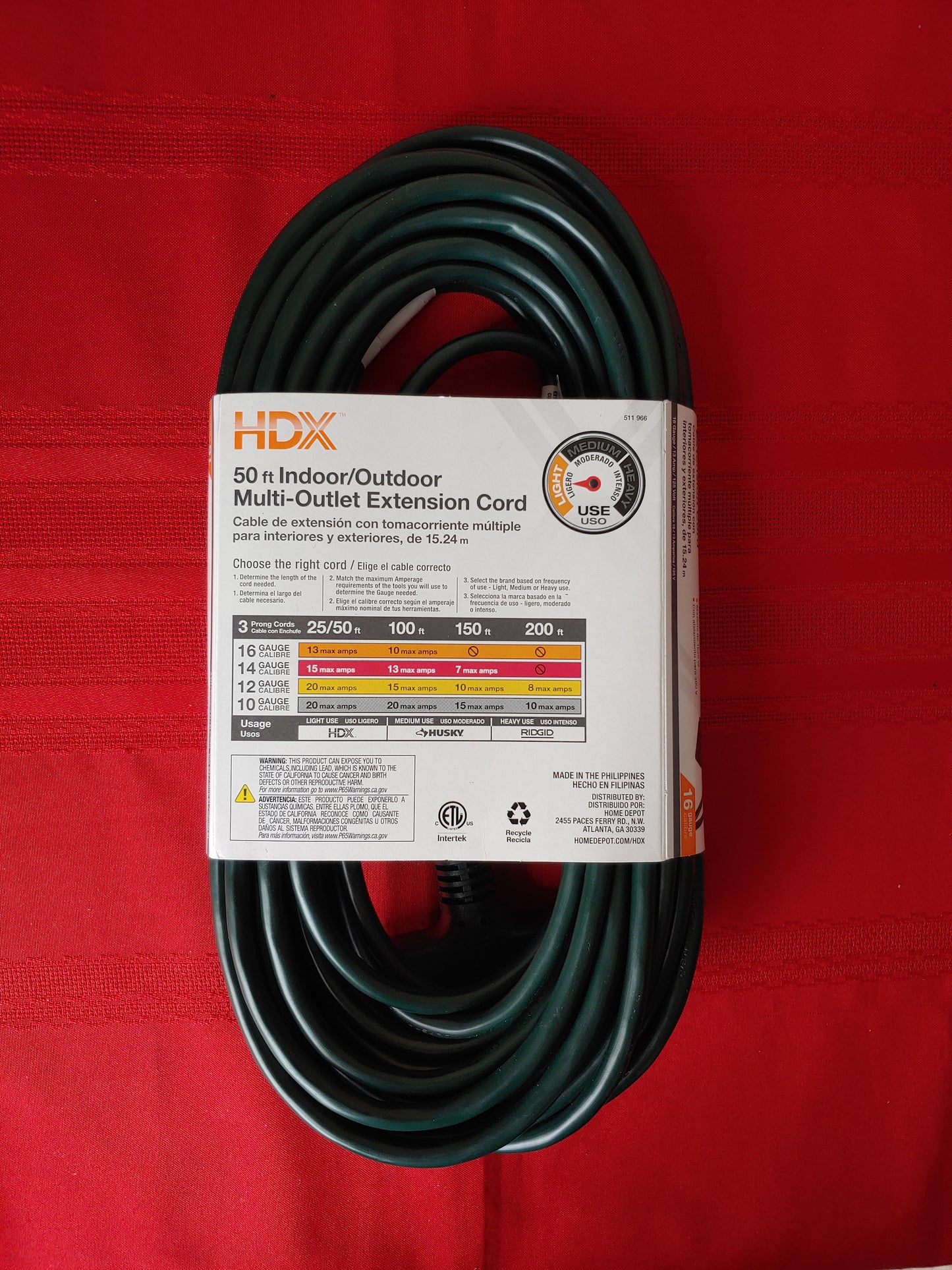 Extensión múltiple para interiores y exteriores/jardín de 15 m - HDX (Nuevo)