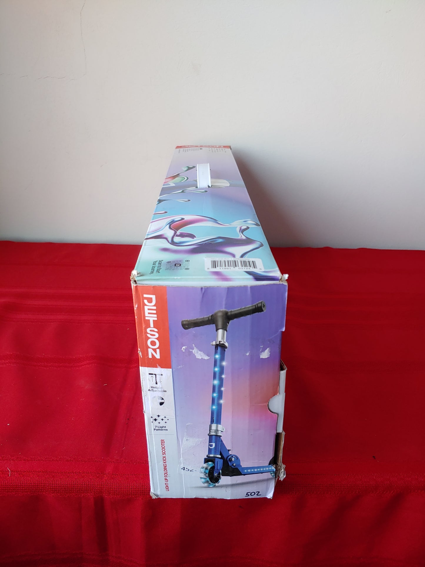 Scooter plegable de 4" color azul con luces LED de colores para niños - Jetson Jupiter (Nuevo, caja abierta)