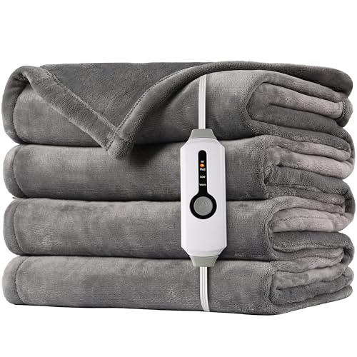Manta térmica eléctrica matrimonial color gris (72" x 84") - Sunny Heat (Nuevo)