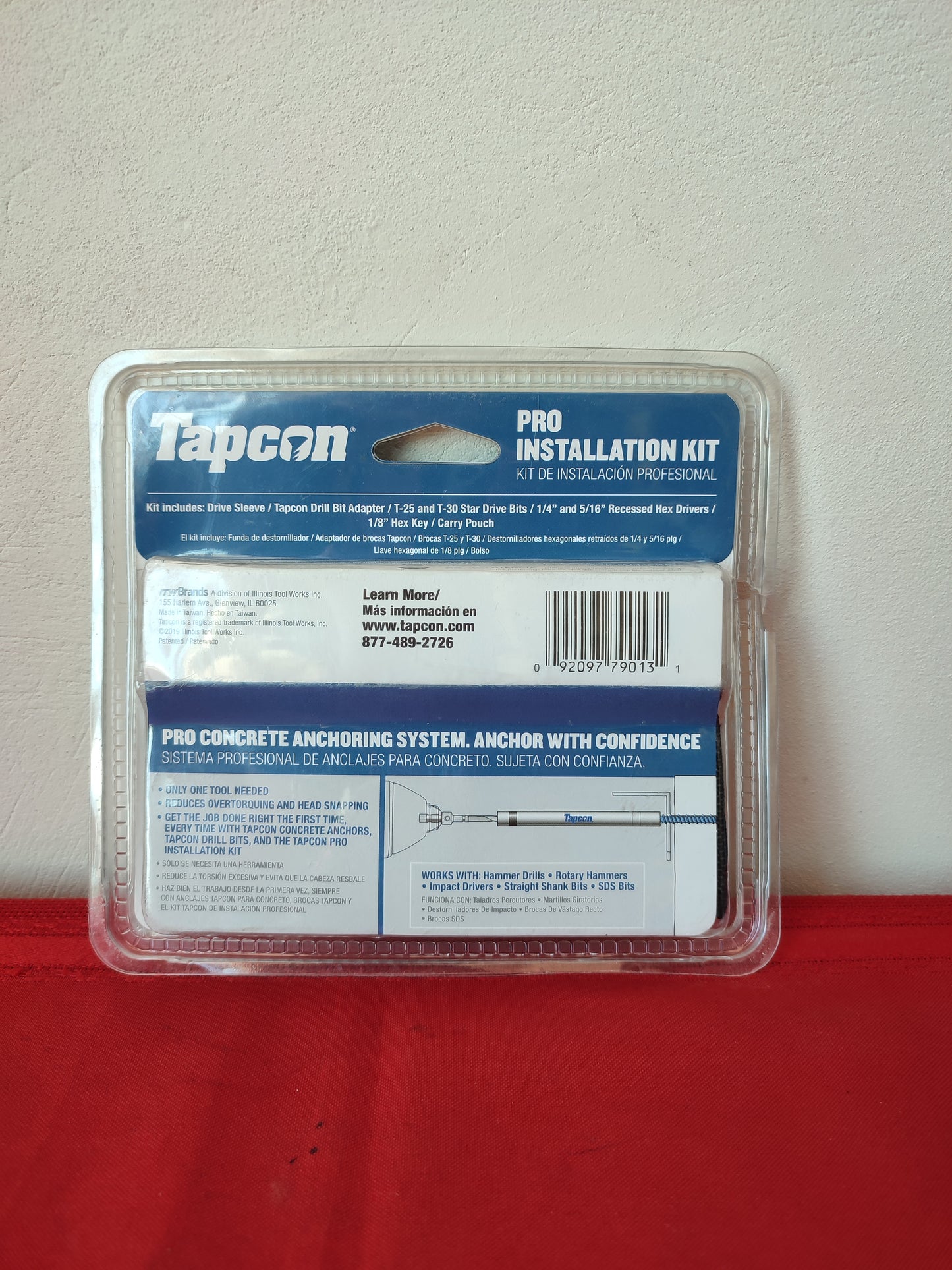 Kit de instalación profesional para taladro y destornilladores - Tapcon (Nuevo, empaque abierto)