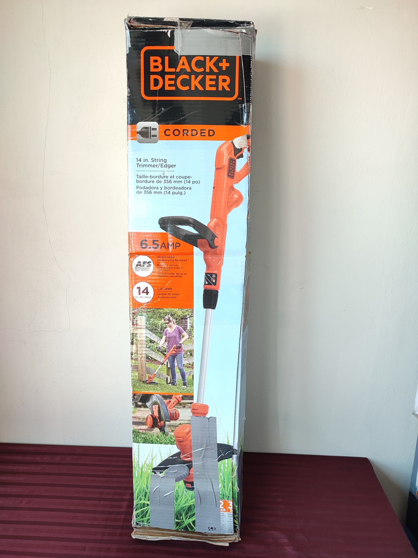 Desbrozadora eléctrica 6.5 A de 14" - Black+Decker (Nuevo, caja abierta)