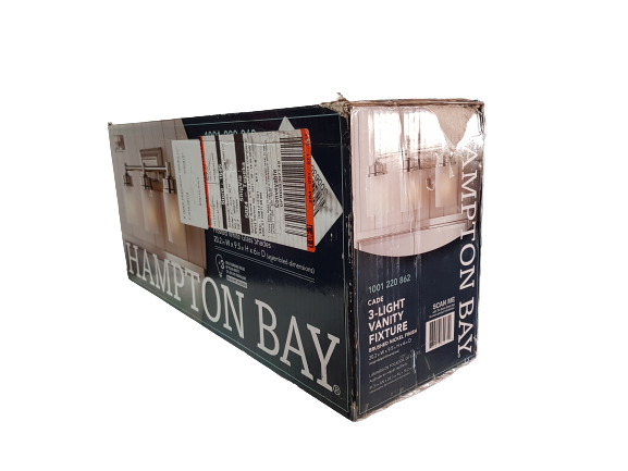 Lámpara de tocador de 3 luces - Hampton Bay Cade (Nuevo, caja abierta)