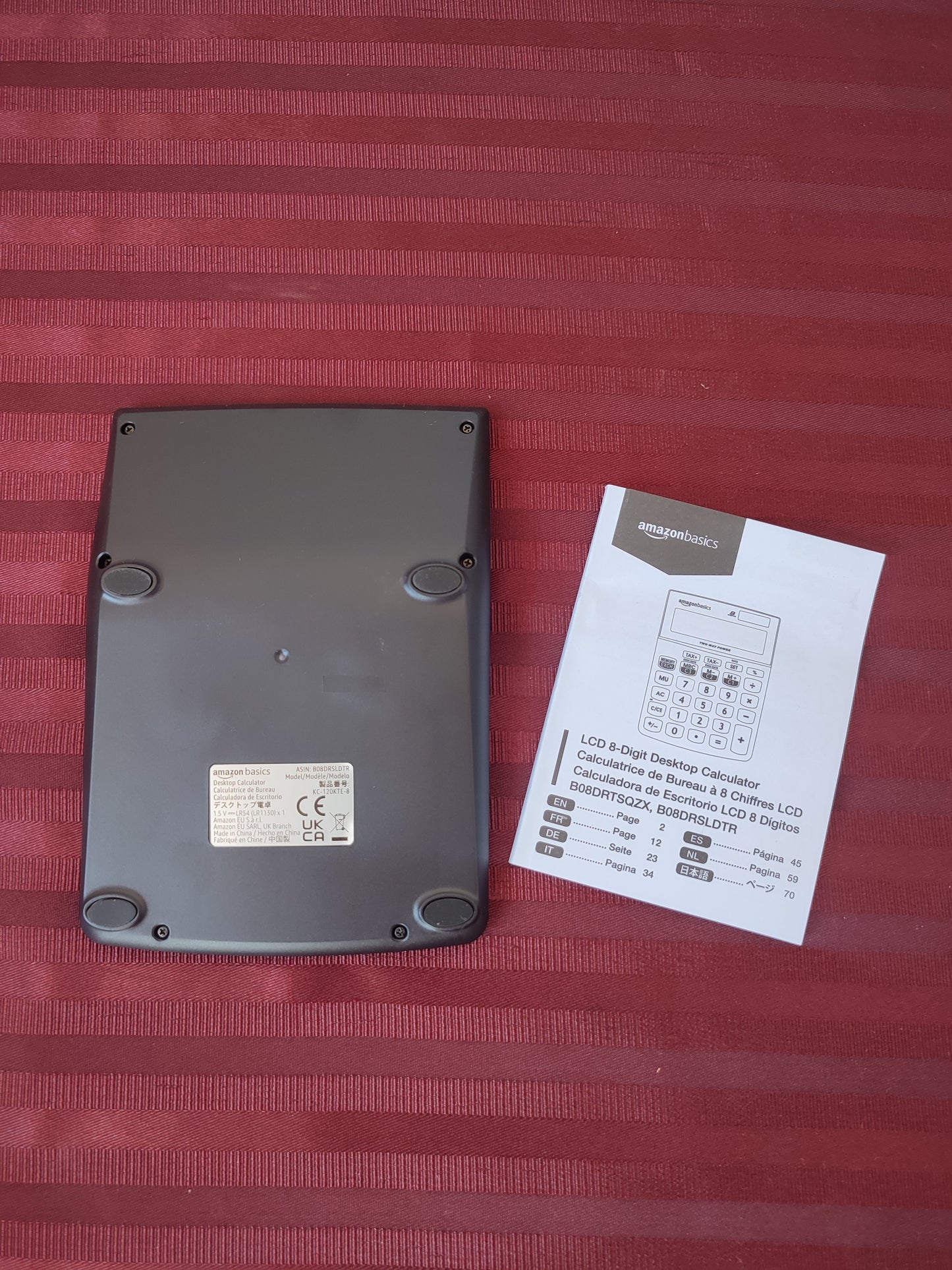 Calculadora de escritorio LCD de 8 dígitos color plateado - Amazon Basics