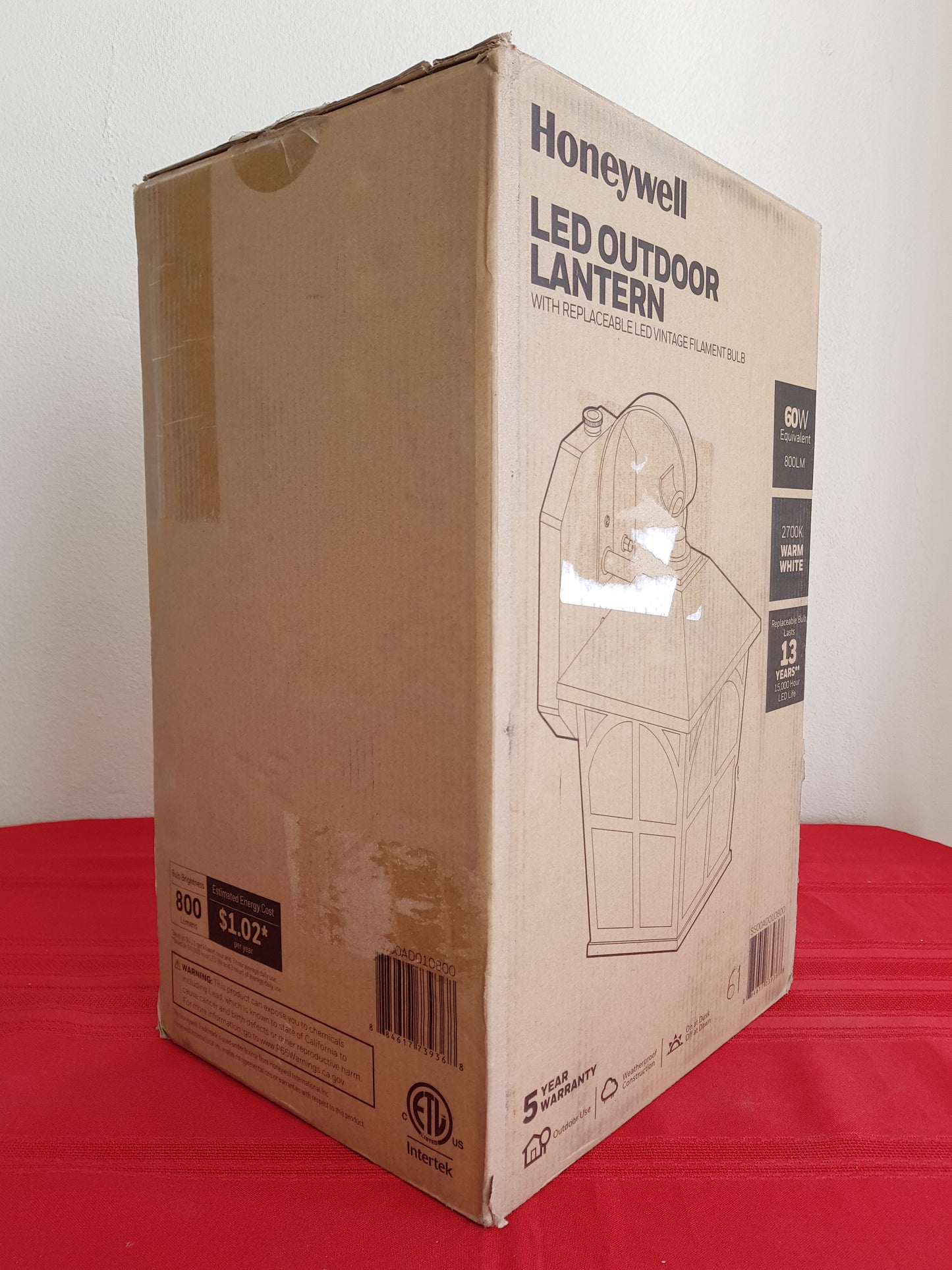 Lámpara tipo farol para exteriores LED - Honeywell (Nuevo, caja abierta)