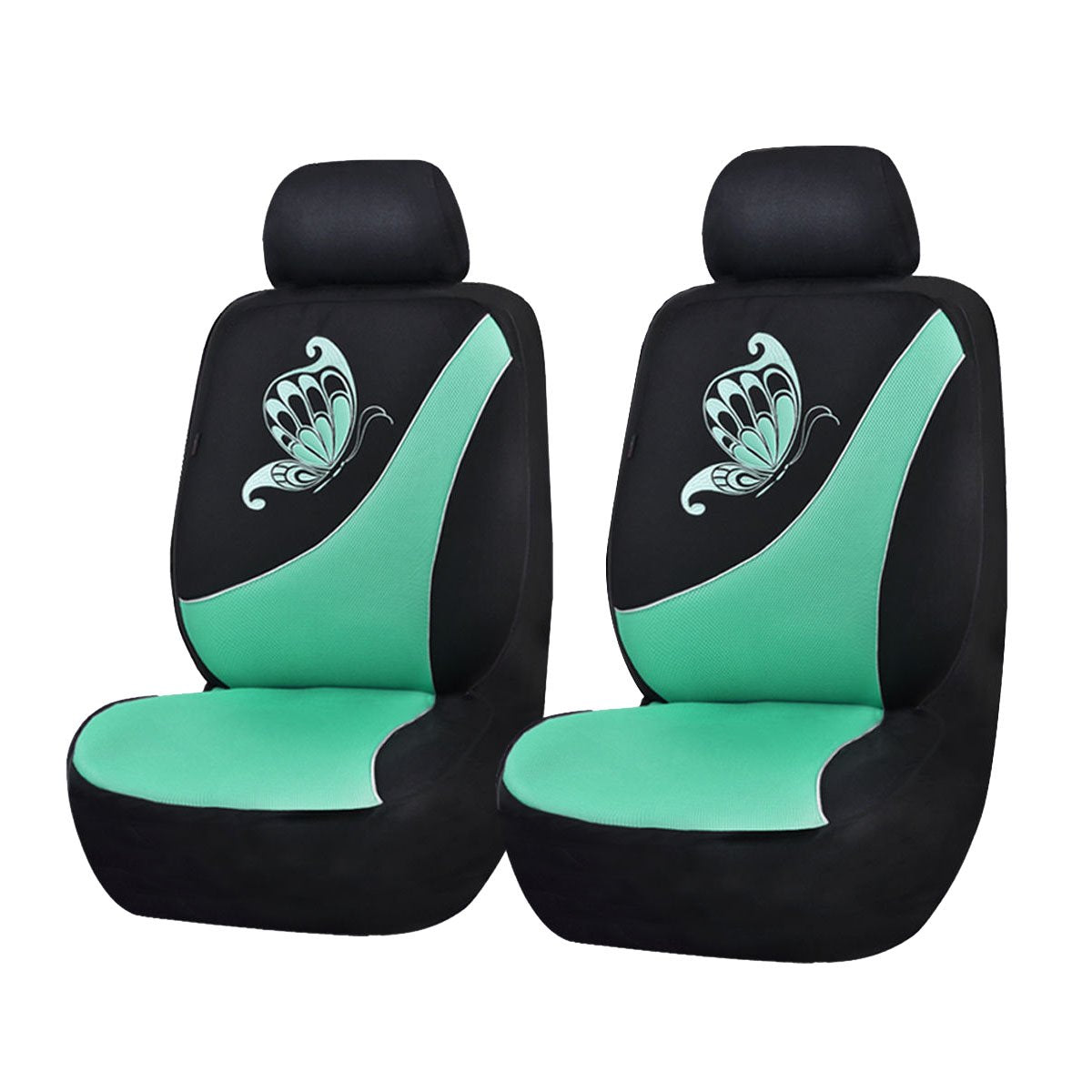 Juego de cubreasientos universal para asientos delanteros color verde con negro - Flying Banner (Nuevo)