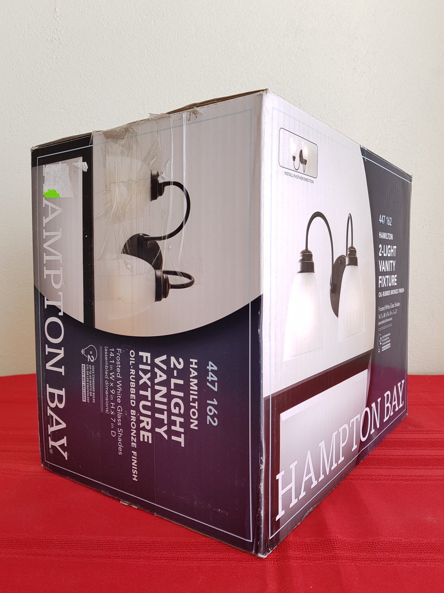 Lámpara de tocador de 2 luces - Hampton Bay Hamilton (Nuevo, caja abierta)