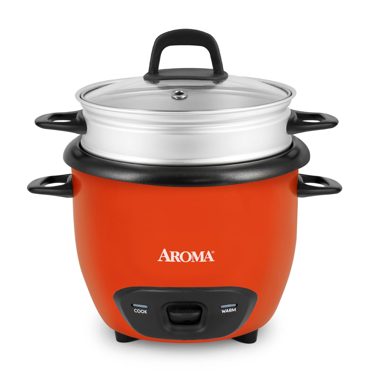 Arrocera y vaporera color naranja de 6 tazas de arroz cocido - Aroma (Nuevo, caja abierta)