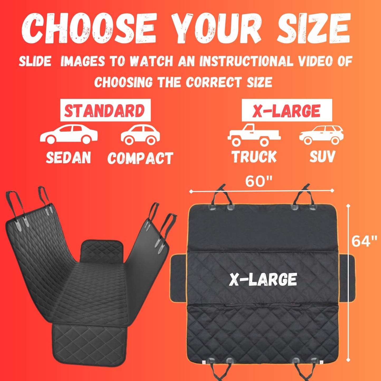 Funda de asiento impermeable para carro para perro XL - Doggie World (Nuevo)