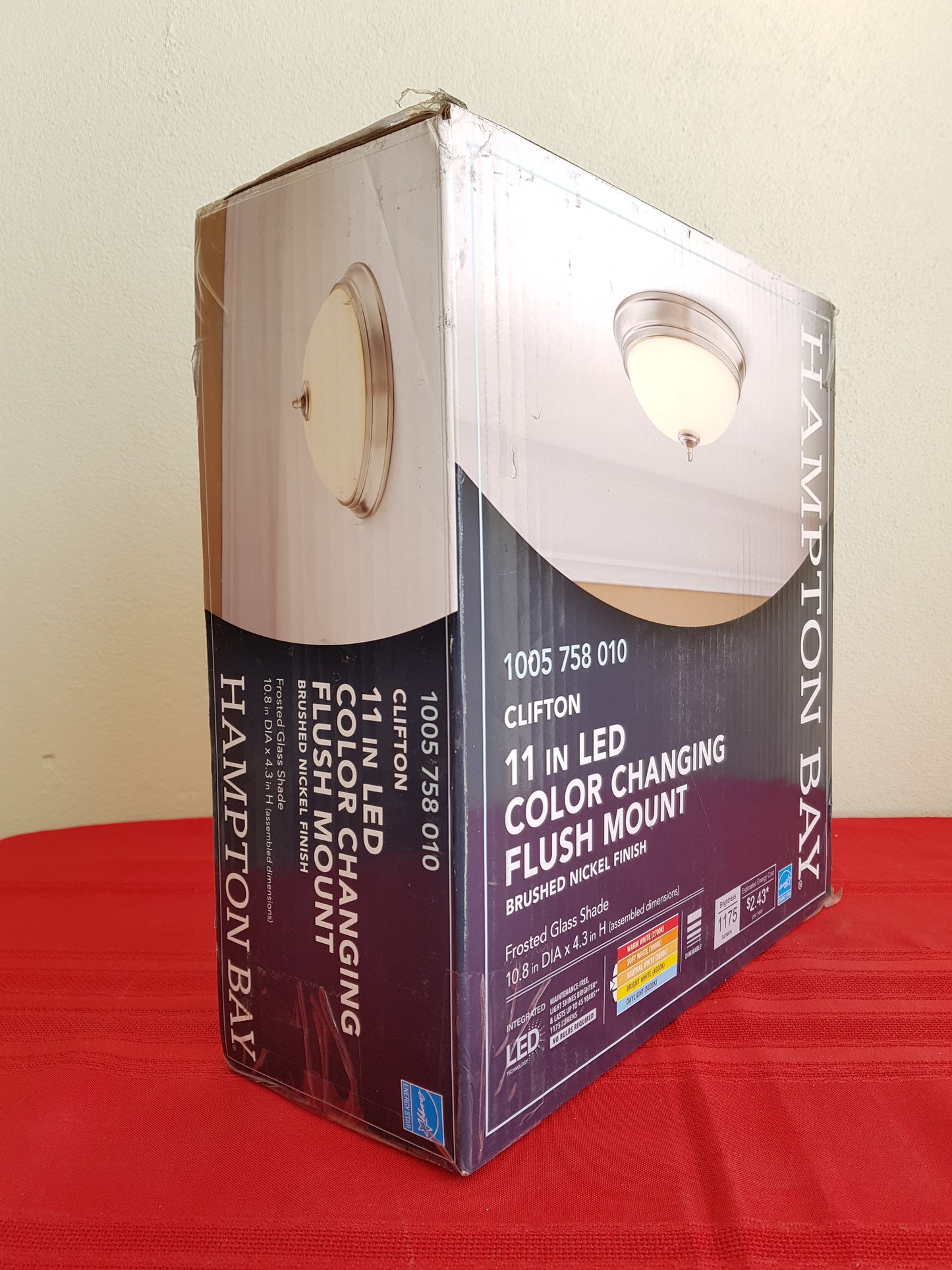 Lámpara de techo LED - Hampton Bay Clifton (Nuevo, caja abierta)
