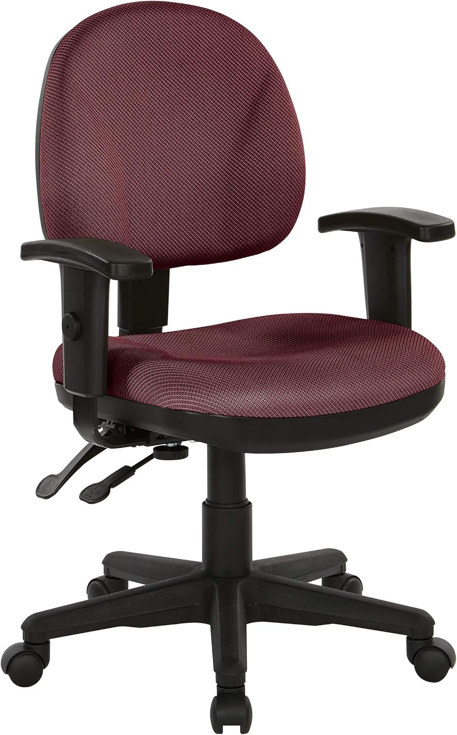 Silla para oficina color guinda de altura y reposabrazos ajustables (Nuevo)