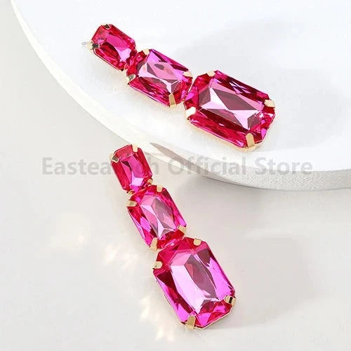 Aretes de noche color rosa (Nuevo)