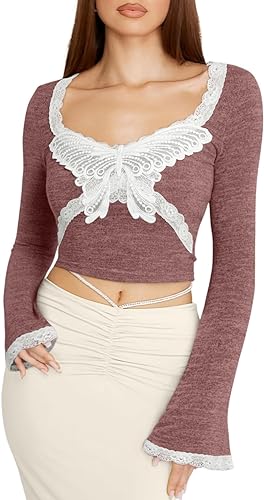 Blusa top manga larga color guinda con blanco talla XS (Nuevo)