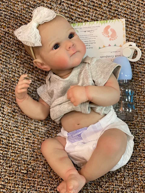 Bebé Reborn niña ojos abiertos cuerpo completo de vinilo siliconado (Nuevo)