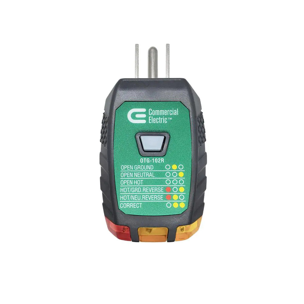 Probador de tomacorrientes GFCI 125 V - Commercial Electric (Nuevo, sin empaque)