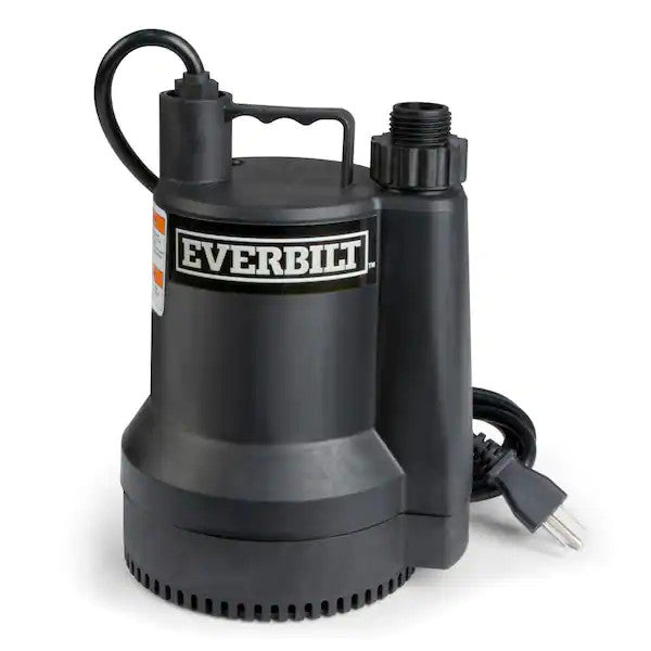 Bomba sumergible portátil de uso general 1/6 HP - Everbilt (Nuevo, caja abierta)