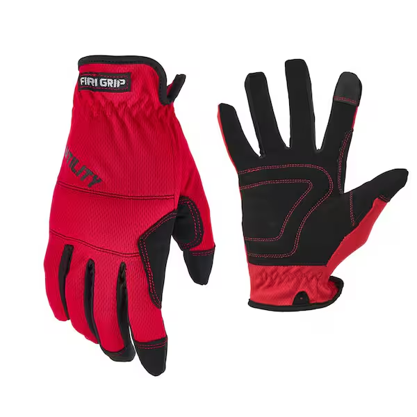 Par de guantes de trabajo color rojo (Talla L) - Firm Grip Utility (Nuevo)