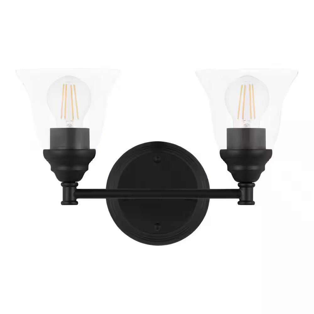 Lámpara de tocador de 2 luces - Hampton Bay Marsden (Nuevo, caja abierta)