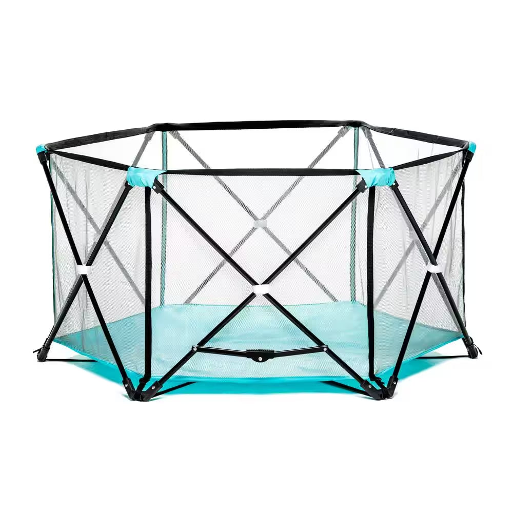 Corral portátil lavable para niños color aqua - Regalo My Play (Seminuevo, un solo uso)