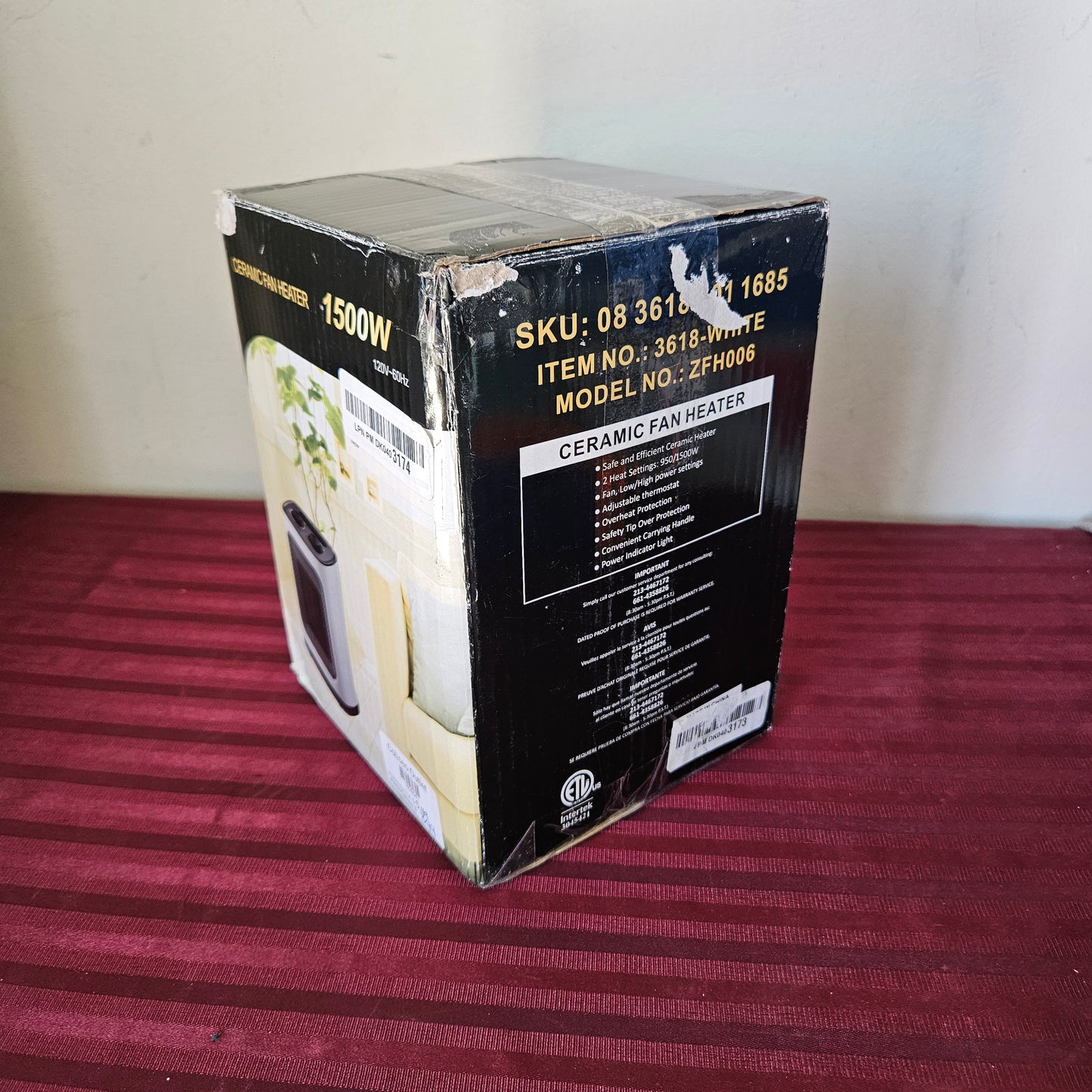 Calefactor de cerámica eléctrico portátil - Kismile (Nuevo, caja abierta)
